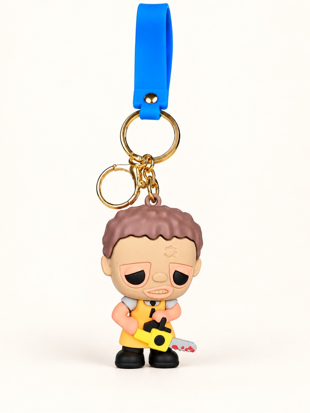 Blue Strap Chainsaw Horror Keychain Blue Wristlet NEW